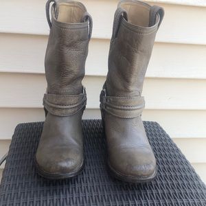 FRYE leather boots, Taupe, Size 7.5B, 3” heel.